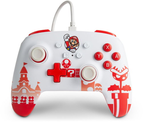 PowerA Enhanced Wired Controller for Nintendo Switch - Mario Red/White - Gamepad - Main image