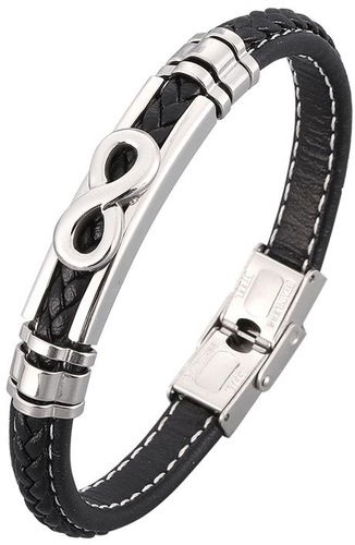 Predator Q1 bőr végtelen karkötő 20 cm - fekete - Karkötő - Fő fotó