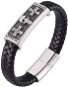 Leather bracelet 20,5 cm - crosses / ribbons PD0480 - Bracelet