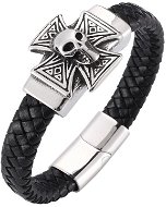 Leather bracelet 20,5 cm - cross/bow PD0276 - Bracelet