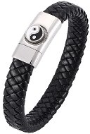 Leather bracelet 20,5 cm - Yin Yang PD0313 - Bracelet