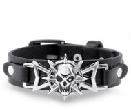 Leather bracelet 23 cm- skull S302 - Bracelet