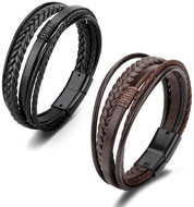 Predator Q1 Leather Bracelet SET ( two bracelets ) 23cm A7004/V - Bracelet