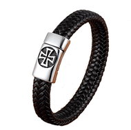 Predator Q1 Leather bracelet cross 23 cm BXXG997/V - Bracelet