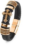Predator Q1 Leather bracelet cross 22,5cm A7004-6/V - Bracelet