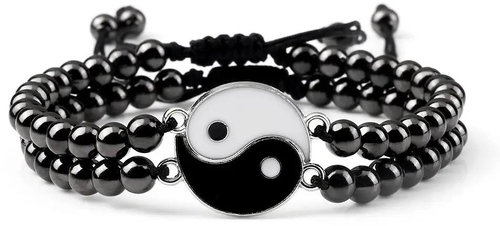Wrap Q1 Beaded Bracelet Yin Yang -10-2 - Bracelet - Main image