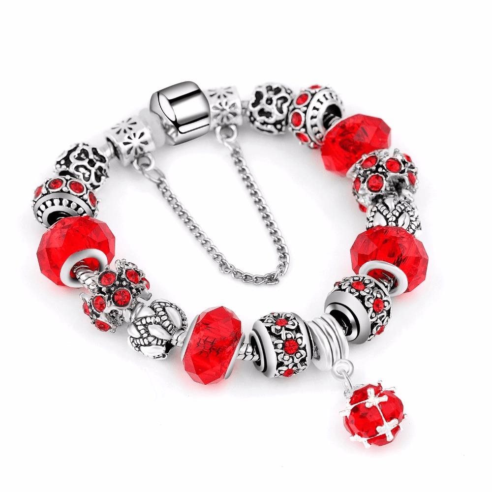 Silver Star női karkötő - red / silver/V 18