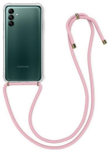 TopQ Kryt Samsung A04s s růžovou šňůrkou průhledný 88794 - Phone Cover - Main image