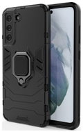 TopQ Kryt Samsung S21 FE odolný černý s prstenem 87026 - Phone Cover
