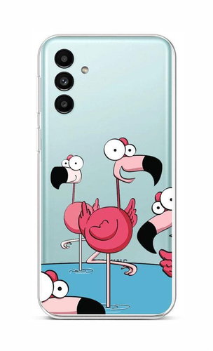 TopQ Kryt Samsung A13 5G Cartoon Flamingos 86997 - Phone Cover - Main image
