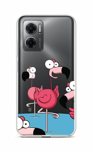 TopQ Kryt Xiaomi Redmi 10 5G Cartoon Flamingos 86441 - Phone Cover - Main image