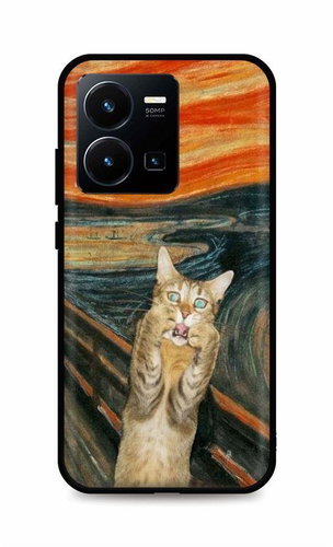 TopQ Kryt Vivo Y35 Scared Cat 86138 - Phone Cover - Main image