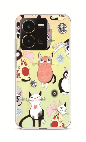 TopQ Kryt Vivo Y35 Cats 2 86072 - Phone Cover - Main image