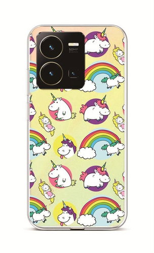 TopQ Kryt Vivo Y35 Chunky Unicorns 86071 - Phone Cover - Main image