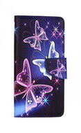 TopQ Pouzdro Vivo Y35 knížkové Modré s motýlky 85379 - Phone Cover