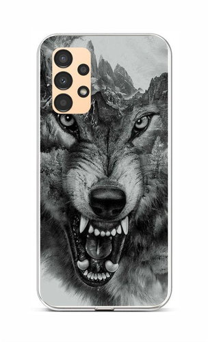 TopQ Kryt Samsung A13 Černobílý vlk 85278 - Phone Cover - Main image