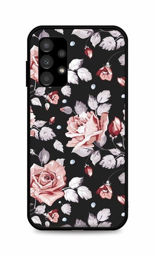 TopQ Kryt LUXURY Samsung A13 pevný Black Roses 85177 - Phone Cover - Main image