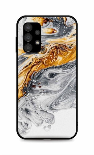 TopQ Kryt LUXURY Samsung A13 pevný Marble šedo-zlatý 85137 - Phone Cover - Main image