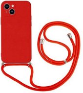 TopQ Kryt iPhone 14 červený se šňůrkou 84975 - Phone Cover