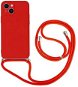 TopQ Kryt iPhone 14 červený so šnúrkou 84975 - Kryt na mobil