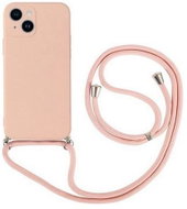 TopQ Kryt iPhone 14 růžový se šňůrkou 84974 - Phone Cover