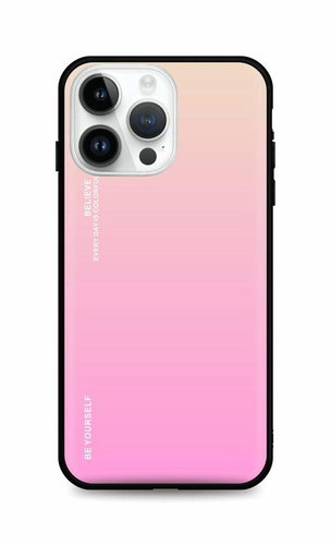 TopQ Kryt LUXURY iPhone 14 Pro Max pevný duhový meruňkový 84778 - Phone Cover - Main image