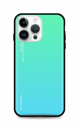 TopQ Kryt LUXURY iPhone 14 Pro pevný duhový zelený 84638 - Phone Cover - Main image