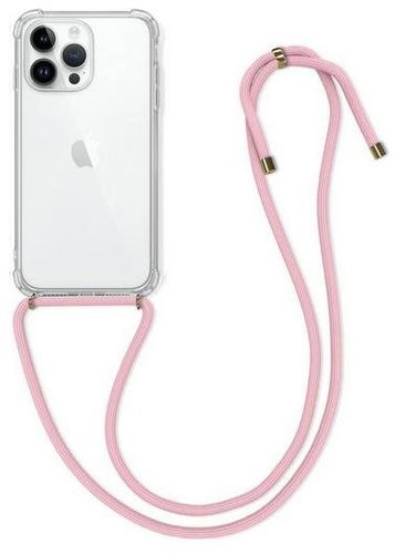 TopQ Kryt iPhone 14 Pro Max s růžovou šňůrkou průhledný 82597 - Phone Cover - Main image