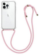 TopQ Kryt iPhone 14 Pro s růžovou šňůrkou průhledný 82594 - Phone Cover