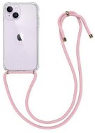 TopQ Kryt iPhone 14 Plus s ružovou šnúrkou priehľadný 82589 - Kryt na mobil