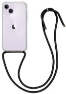 TopQ Kryt iPhone 14 s čiernou šnúrkou priehľadný 82583 - Kryt na mobil