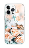 TopQ Kryt iPhone 14 Pro Max Růže s motýlem 82517 - Phone Cover