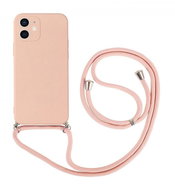 TopQ Kryt iPhone 12 růžový se šňůrkou 91469 - Phone Cover