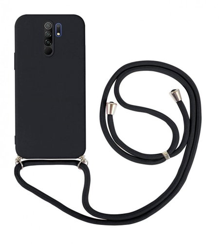 TopQ Kryt Xiaomi Redmi 9 černý se šňůrkou 91398 - Phone Cover - Main image