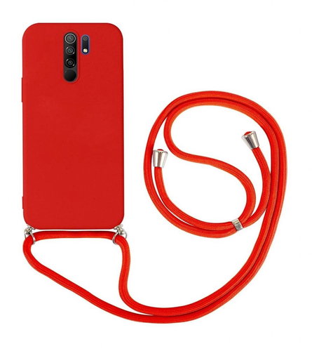 TopQ Kryt Xiaomi Redmi 9 červený se šňůrkou 91396 - Phone Cover - Main image