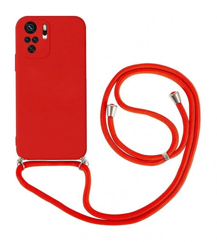 TopQ Kryt Xiaomi Redmi Note 10 červený se šňůrkou 91377 - Phone Cover - Main image