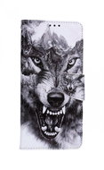 TopQ Pouzdro Xiaomi Redmi 10C knížkové Černobílý vlk 76797 - Phone Cover