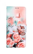 TopQ Pouzdro Xiaomi Redmi 10C knížkové Růže s motýlem 76811 - Phone Cover