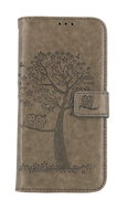 TopQ Pouzdro Samsung A34 knížkové Šedý strom sovičky 93558 - Phone Cover