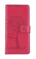TopQ Pouzdro Samsung A14 5G knížkové Tmavě růžový strom sovičky 93554 - Phone Cover