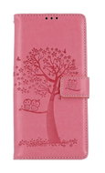 TopQ Pouzdro Samsung A14 5G knížkové Růžový strom sovičky 93553 - Phone Cover