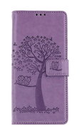 TopQ Pouzdro Samsung A14 5G knížkové Světle fialový strom sovičky 93551 - Phone Cover