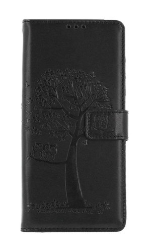 TopQ Pouzdro Samsung A14 5G knížkové Černý strom sovičky 93537 - Phone Cover - Main image