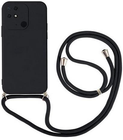 TopQ Kryt Xiaomi Redmi 10C černý se šňůrkou 84958 - Phone Cover - Main image