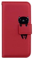 TopQ Pouzdro Samsung A33 5G knížkové Vínové s kočičkou 84125 - Phone Cover