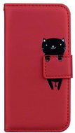 TopQ Pouzdro Xiaomi Redmi Note 10 Pro knížkové Vínové s kočičkou 84120 - Phone Cover