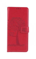 TopQ Pouzdro Xiaomi Redmi 10C knížkové Tmavě růžový strom sovičky 77720 - Phone Cover