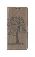 TopQ Pouzdro Xiaomi Redmi 10C knížkové Šedý strom sovičky 77572 - Phone Cover