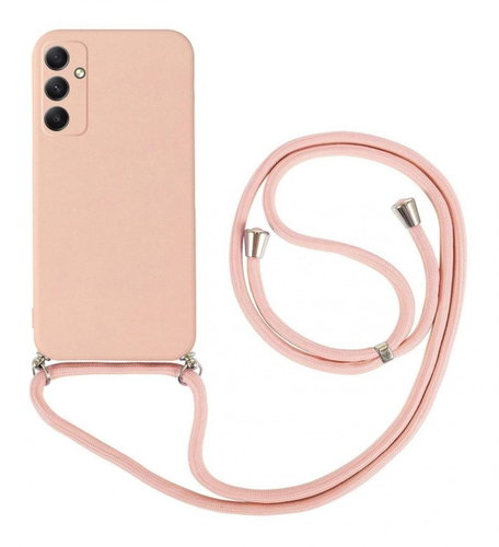 TopQ Kryt Samsung A34 růžový se šňůrkou 93370 - Phone Cover - Main image