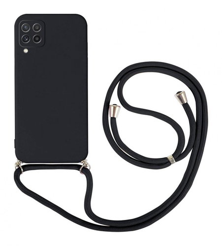 TopQ Kryt Samsung A22 černý se šňůrkou 92951 - Phone Cover - Main image